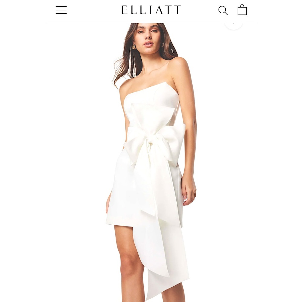 ✨LIKE NEW✨ ELLIATT Phaedra 3D Bow Mini Dress In White ✨